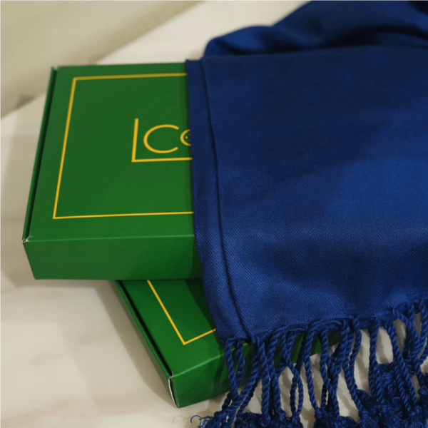 Royal Blue Pashmina Shawl - Image 3