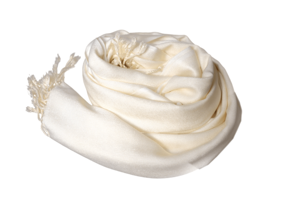 Ivory White Pashmina Shawl - Image 3