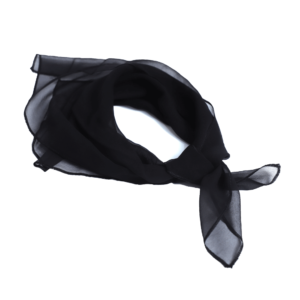Black Retro Chiffon Scarf Square