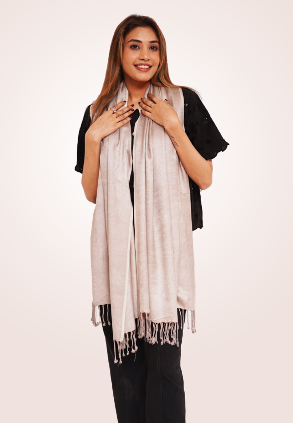 Khaki Pashmina Shawl - Image 2